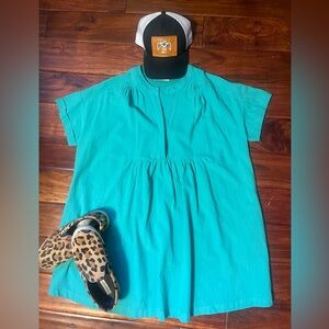 Kathleen - button up pockets tunic dress mini